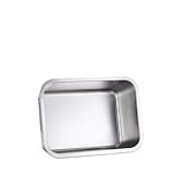 KUNWU Edelstahlblechpfanne 26,9 x 19,8 x 2 cm, rechteckig, Kuchenform für Ofen, leicht zu reinigen,...