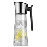 WMF Basic Wasserkaraffe mit Griff 1,5 liter, Glaskaraffe mit Deckel 1,5 l, Silikondeckel,...