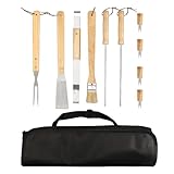 Hitburu Grill Werkzeug Set | 10 Stück Outdoor Grill Set,Grillutensilien aus Edelstahl mit Wender...