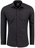 J'S FASHION Herren-Hemd - Slim-Fit - Langarm-Hemd Freizeithemd - Pflegeleicht Bügelleicht -...