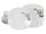 CreaTable, 24025, Serie Square Orchidee, 12-teiliges Geschirrset für 6 Personen, Tafelservice aus...