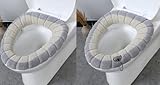 APOJDSN 2 Stück WC-Sitzbezug Winter Warm Closestool Matte Deckel Dickes Stricken Waschbar...