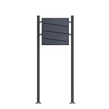 SCHARTEC Design Standbriefkasten SBS-SPB-1 freistehend anthrazit mit Zeitungsfach Briefkasten...