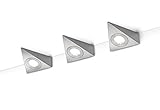 Trio Leuchten 3-er Set LED Unterbauleuchte 273370307 Ecco, Metall Nickel matt, 3 Watt LED