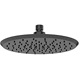 AquaCraft Kopfbrause 225 mm rund I Regendusche Schwarz Matt I Sparduschkopf 9 l/min I...