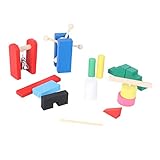 Toyvian 1 Satz Domino Mechanismus Bausteine ​​Für Kinder Holzspielzeug Kinder Lernspielzeug...