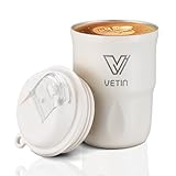 VETIN Kaffeebecher to go Thermo, 320ml Thermobecher Kaffee to go, Coffee Becher mit Auslaufsicherem...