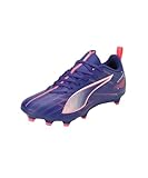 PUMA Ultra 5 Play FG/AG Jr Soccer Shoe, Lapis Lazuli White-Sunset Glow, 36 EU