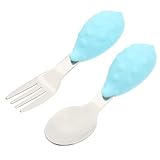 CONGARTENO Esslernset Edelstahl Löffel und weiche Gabel Grün für Kleinkinder Esslernbesteck frei...