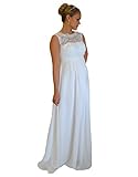 Brautkleid Traum Hochzeitskleid A-Linie Umstandskleid Weiß Ivory Größe 34 bis 52 (40, Weiß)
