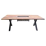 Mesa Dos Gasgrilltisch – Gartentisch Walnuss (Straight), 110 x 240 x 75 cm mit integriertem...