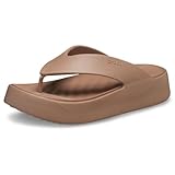 Crocs Plateau-Sandalen für Damen, Latte, 39 EU