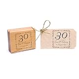 Dekolando Motivstempel Hochzeitstag Jubiläum Zahl mit Namen + Datum Vintage Stempel 48 x 48 mm (30...