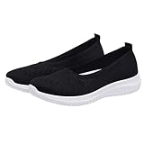 Damen-Slipper zum Hineinschlüpfen, gestrickt, atmungsaktiv, niedrig, einfarbig, Fitnessstudio,...