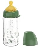 nip Cherry Green Weithalsflasche Glas 240 ml, nachhaltig, kirschförmiger Sauger Natur-Latex,...