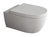 Design Hänge WC | Spülrandlose Toilette | Wand-WC | WC-Set | Inkl. abnehmbaren WC-Sitz mit...