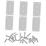 TOBBOMEY 6 Stück Teiliges Edelstahl Flachverbinder Stark mit Schrauben Möbelwinkel Gerade...