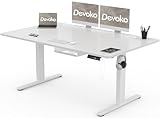 Devoko Höhenverstellbar Schreibtisch 160x80cm mit USB-A Ladeanschluss, Mobiler Elektrisch...