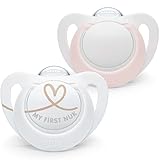 NUK Star Babyschnuller | BPA-freie Silikonschnuller | 0–2 Monate | rosa | 2 Stück