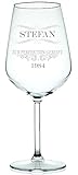 Weinglas mit Gravur Geburtstag | Name & Alter | 520ml Volumen | Rotweinglas & Weißweinglas...