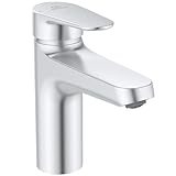 Ideal Standard – Alu+ Waschtischarmatur, 120 mm Ausladung, Wassersparende Armatur, Blue Start...