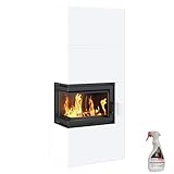 KRATKI Home Simple Box Kaminofen 8 kW - Stahlverkleidung Weiß 2-seitig - Türanschlag Links,...