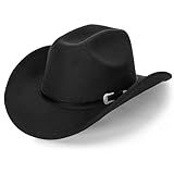 YASHIIN Cowboyhut für Männer und Frauen Breite Krempe Leichter Outdoor-Hut mit Wildledergürtel...