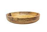 Spetebo Mango Deko Schale natur - 25 cm - Holz Obst Teller rund - Dekotablett Serviertablett...