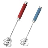 2 Stück Halbautomatischer Schneebesen, 10&12 Zoll Multifunktionaler Automatischer Schneebesen aus...