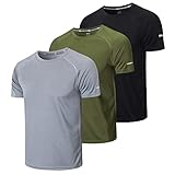 3er Pack Sport Tshirts Herren Funktionsshirt Sport Shirt Männer Schnelltrocknend Trainingsshirt...