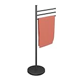 Relaxdays Handtuchhalter, 3 bewegliche Stangen, HBT: 85,5 x 42 x 22 cm, Edelstahl, Badezimmer,...