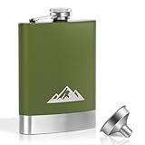 KWANITHINK Edelstahl Flachmann 8oz/227ml Mit Trichter - Whisky Hip Flask, Geschenk für Männer,...