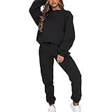 amropi Trainingsanzug Damen Pullover Sweatshirt und Jogginghose Warm Vlies Kleidungsset...