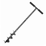 Handerdbohrer 60-85cm Einstellbarer, ø10cm Erdlochbohrer mit Abnehmbarer rutschfestem Griff für...