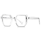 kachawoo Anti Blue Light Gläser Männer Frauen Big Frame Brillen TR90 Hexagonal Square Gläser...