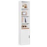 VASAGLE Custos Collection - Bücherregal, 6-stöckiges hohes Regal, Standregal mit Tür, offenes...