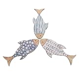 Mipcase 3 Stück Holzschule Aus Holzfischschule Holzwanddekoration Wandbehang Holzfisch...