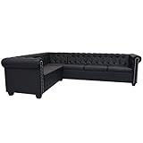 Festnight Chesterfield Ecksofa 6-Sitzer-Sofa Wohnzimmersofa Loungesofa Couch Kunstlederpolsterung...