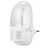 REV Nachtlicht - Steckdosenlampe mit Bewegungsmelder, Erfassungsbereich 110° bis zu 5m, LED...