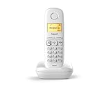 Schnurloses Festnetztelefon, weiß, mit LCD-Display, Telefonbuch und Lautsprecher, ideal für die...