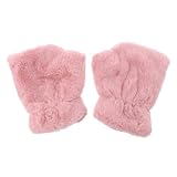 KOMBIUDA Warme Damen Halbfingerhandschuhe mit Dickem Fleecefutter Weiche Strickhandschuhe für...