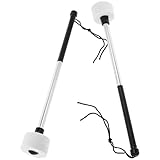 SOLUSTRE 2 Stück Filz Trommelschlägel mit Edelstahlgriff Schlagzeug Schlägel für Marschtrommel...