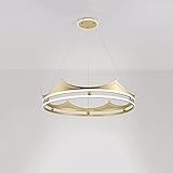 WolFum Einfache LED-Pendelleuchte, goldene Krone, Hängeleuchte, moderne kreative Deckenleuchte, mit...