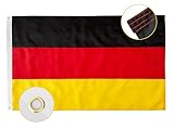 Qanmua Deutschland Flagge 90 x 150 cm, 210D Nylon 160g/m² Durable Nationalflagge Bundes und...