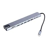 USB-C-Dockingstation, Multiport-USB-C-Hub aus Aluminiumlegierung, Multifunktions-Dock mit hoher...