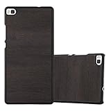 Cadorabo Hülle kompatibel mit Huawei P8 Schutzhülle TPU Silikon Case Wood Design Anti Rutsch Slim...