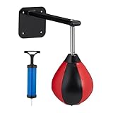 Relaxdays Punchingball, für Wandmontage, Kinder & Erwachsene, Training, Anti-Stress, Speedball mit...
