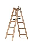 DRABEST - Holzleiter - für Malerarbeiten - 2X 5 Sprossen - m lang - bis 150 kg - Arbeitshöhe 1,53m...