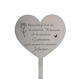 STEFUEWILL17 Edelstahl Grabschmuck Wetterfest - Rostfeste Korrosionsschutz Outdoor Memorial Friedhof...