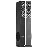 Fenton SHFT52B HiFi Lautsprecher Set, 3-Wege passives Standlautsprecher Paar - 500 Watt - Hi-Fi...